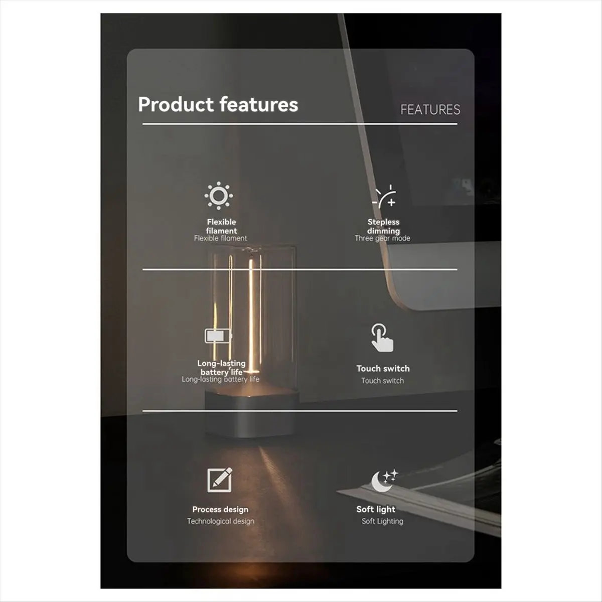 مصباح مكتبي بمستشعر اللمس العلوي، مصباح LED ثلاثي المستويات قابل للتعتيم، ضوء ليلي صغير، شحن USB، ضوء مغناطيسي أبيض