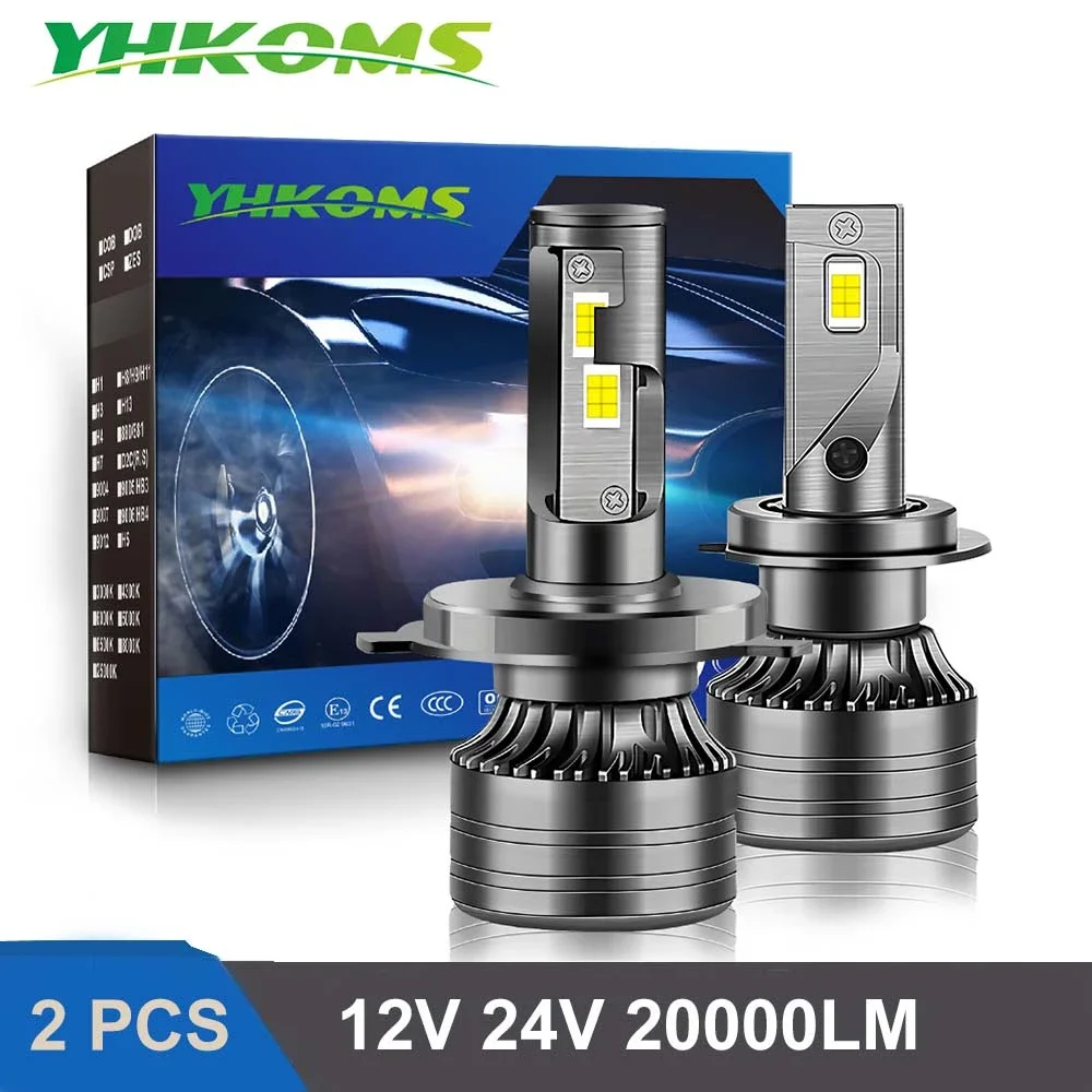 YHKOMS 80W 25000LM Canbus H4 H7 H1 LED Car Headlight H8 H9 H11 9005 9006 9012 ar Styling Auto Headlamp Fog Light Bulbs 12V