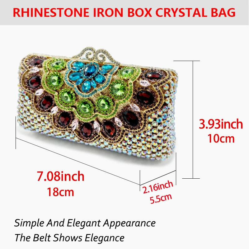 Latest Metal Hard Case Rhinestone Handbag Diamond Women Stone Clutch Wedding Bridal Party Crystal Diamond Hollow Dinner Bag