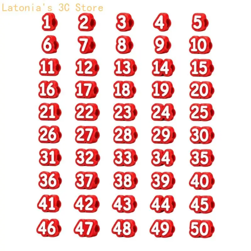 1-50 nummeriertes Gummi-Bleistiftmarker-Set für gemeinsame Vorräte und Schreibtischsortierung X3UB – Detail 2
