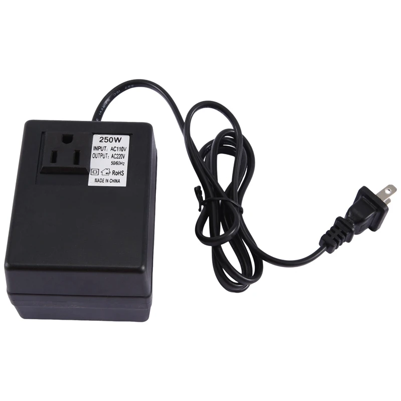 110V To 220V 250W Multifunction Convenient Practical Portable Power Transformer With US Plug Easy Install