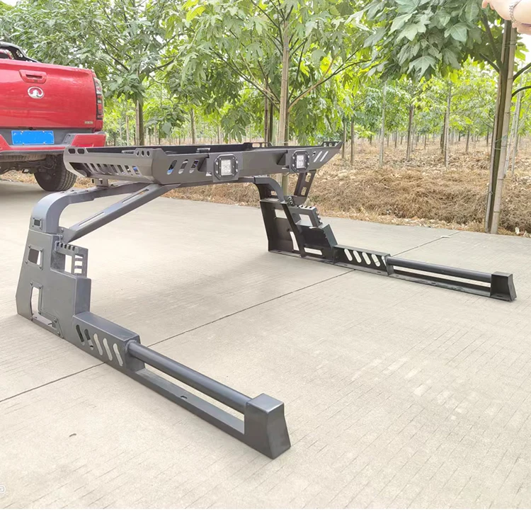 قضيب رياضي ممتاز مضاد للدحرجة مع سلة حامل سقفي لسيارة تويوتا تاكوما كابينة مزدوجة جميع الأسرة 2015-2023