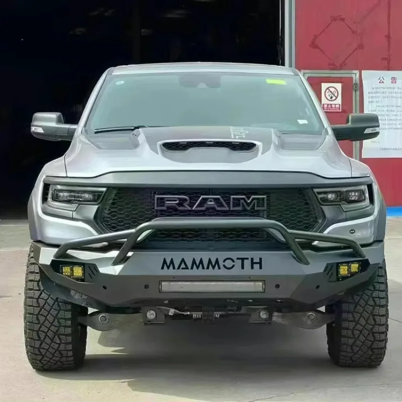 

Factory Hot Sale Thickened Manganese Steel 4x4 Pickup Sport Bull Bar Front Bumper for Dodge Ram Mammoth Tyrannosaurus