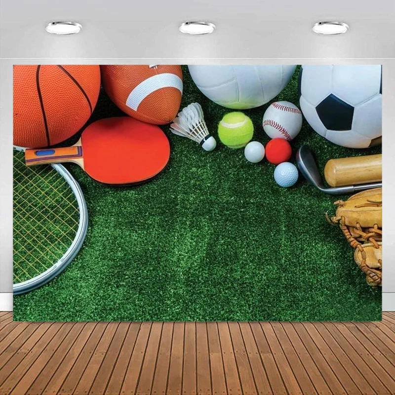 School Playground Photography Sports Goods Backdrop Sport Theme Happy Birthday Party Adult Kids Baby shower Banner Decoration