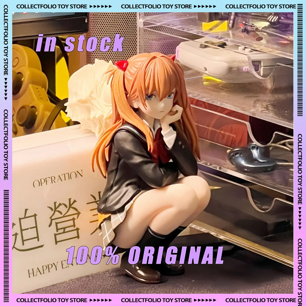 

In Stock Asuka Langley Soryu Action Figure College Wind Beautiful Young Girl Computer Case Collection Model Collectible Model