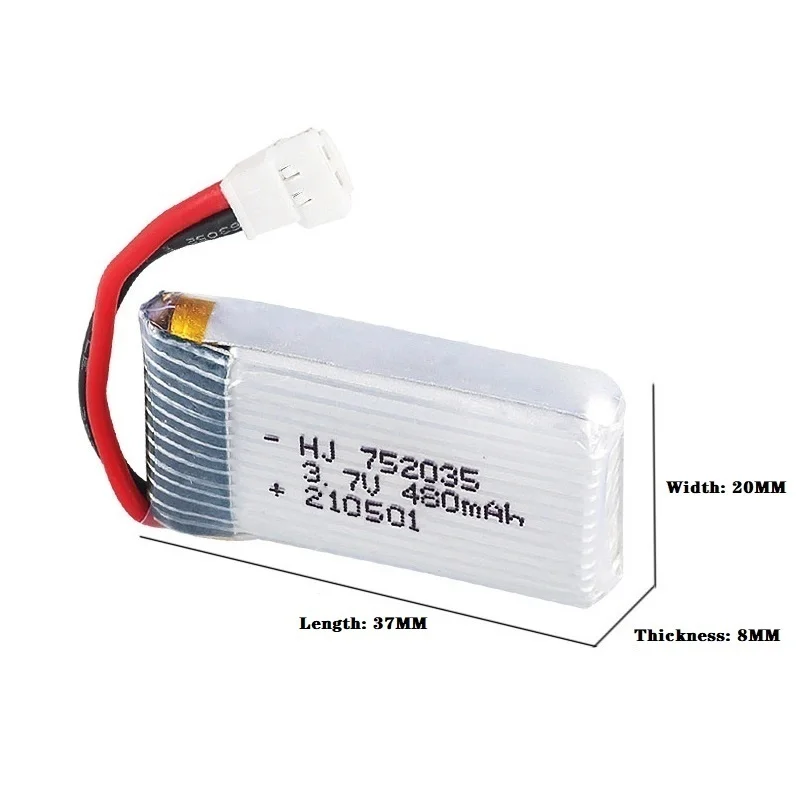 H31 Battery 3.7V 480mAh Lipo Battery+Charger For H107 H31 KY101 E33C E33 RC Drone Spare Parts Rechargeable 3.7V Battery