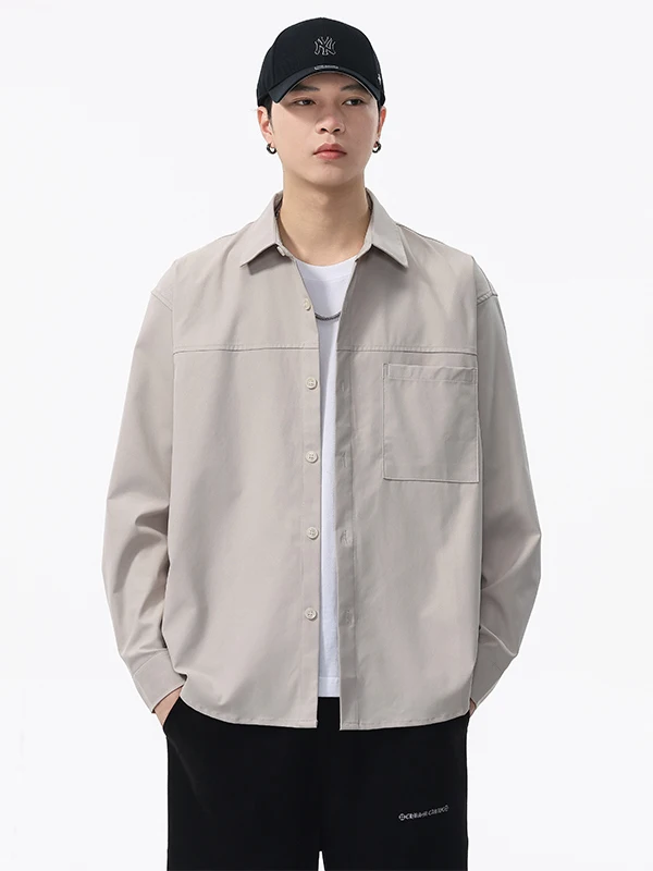 

Американская высококачественная мужская рубашка с длинным рукавом, не требующая глажки, повседневная, свободного кроя, рабочая куртка, удобная, дышащая, из полиэстера.