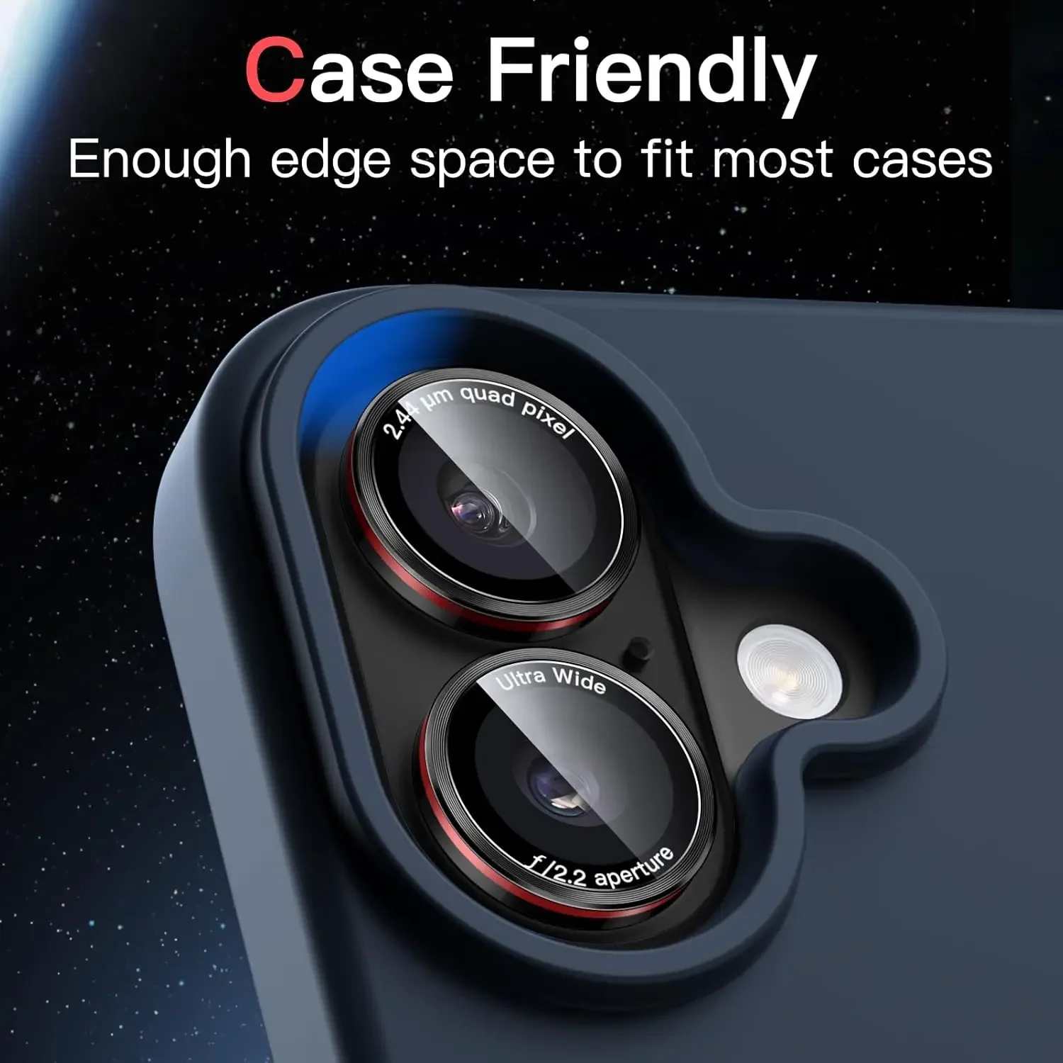 غطاء حماية لعدسة الكاميرا لهاتف آيفون اير 17 برو ماكس 16E 15 بلس 14 12 11 برو ماكس حماية الهاتف ملحقات أسود أحمر