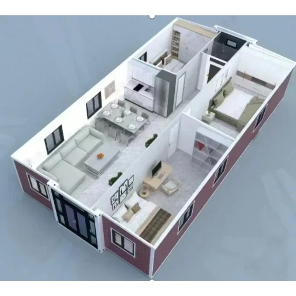 20ft Custom Prefab House Modern Prefabricated Home Design Energy Saving Solution for Residential Villas and Campsites