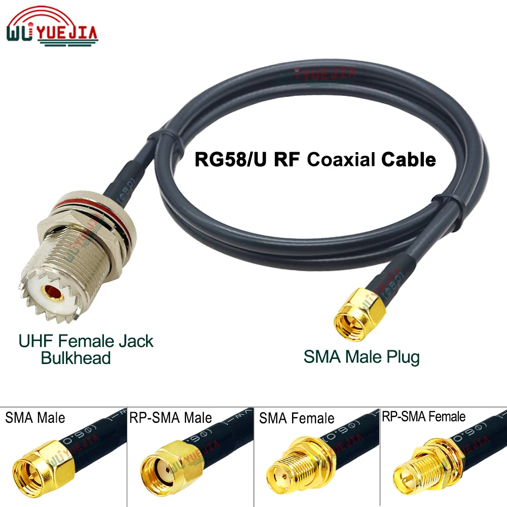 

Waterproof UHF Female to SMA Type Connector SMA Male / RP-SMA Female to SO239 UHF Female Jack RG-58U RF Coaxial Extension Cable