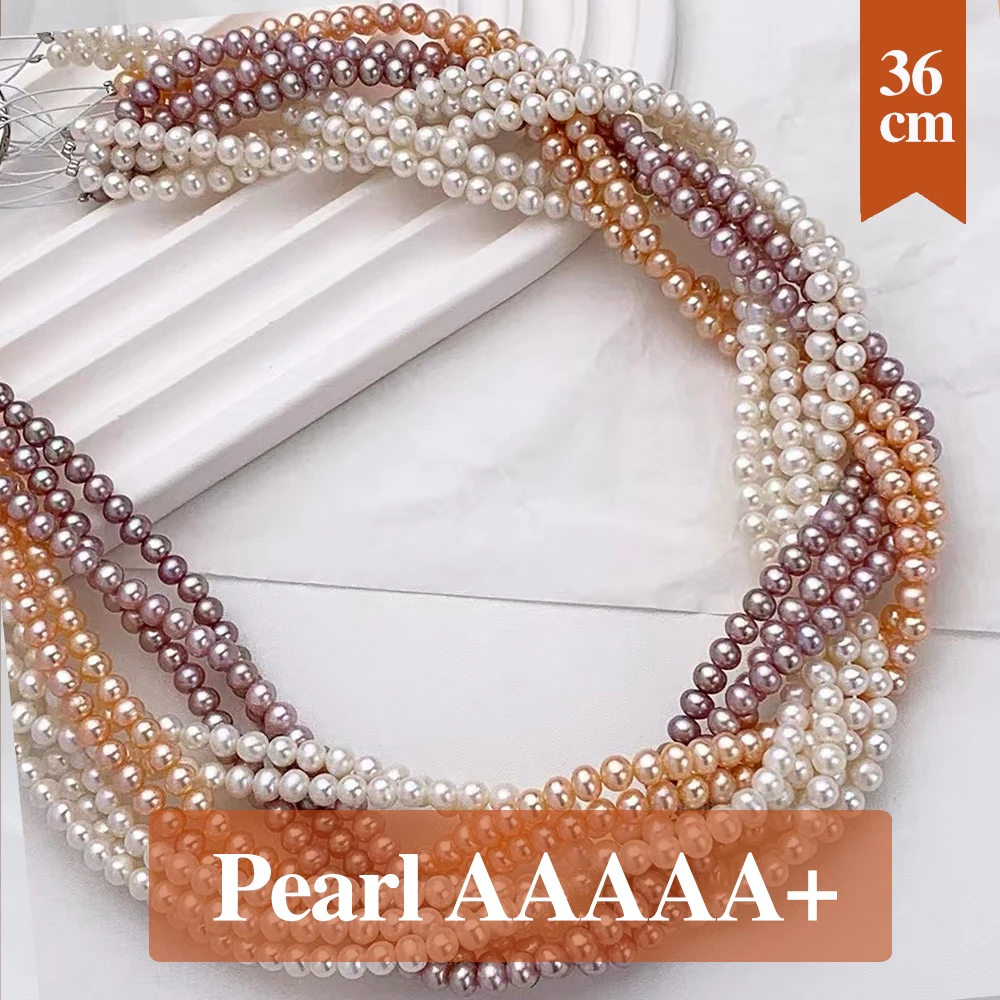 

Gloss Natural Freshwater 100% Pearl Beads Round Natural Pearl Loose Spacer Beaded for Making DIY Jewerly Necklace Bracelet 5-6mm