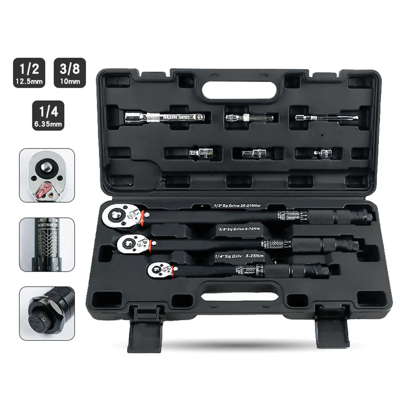 

Adjustable Torque Wrench Set Steel Alloy Ergonomic Hand Spanner Universal Wrench for Automotive Repair DIY