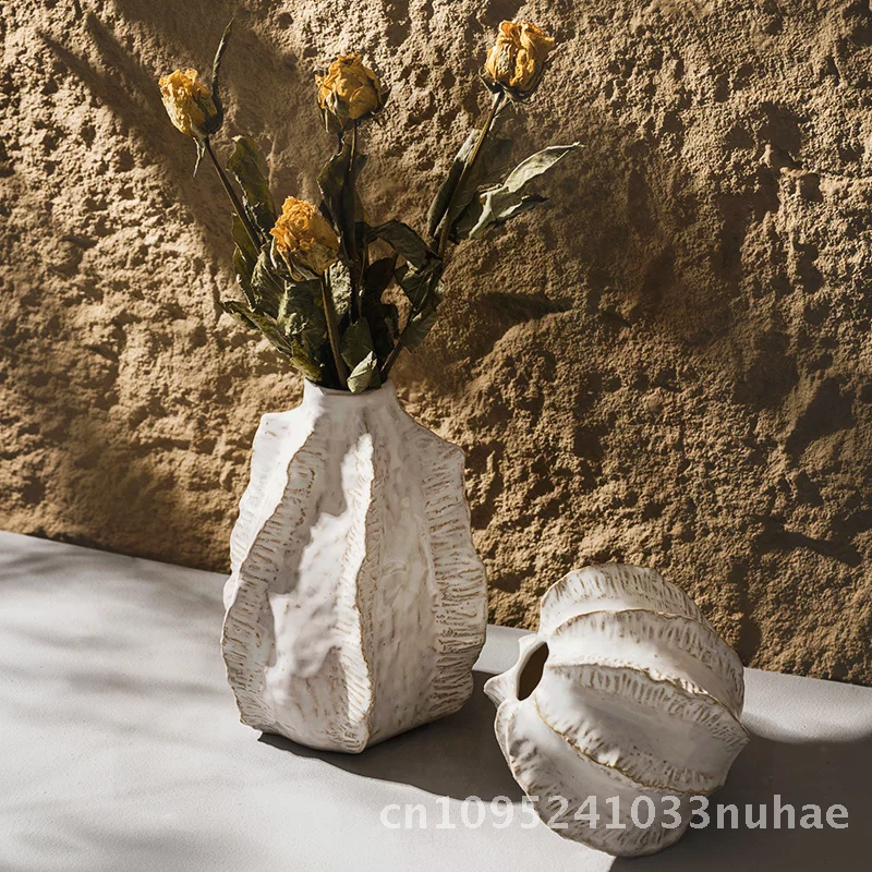

Скандинавская белая керамическая ваза, простая глазурованная цветочная композиция, домашний декор для гостиной, европейский стиль, украшение для стола Xiyin