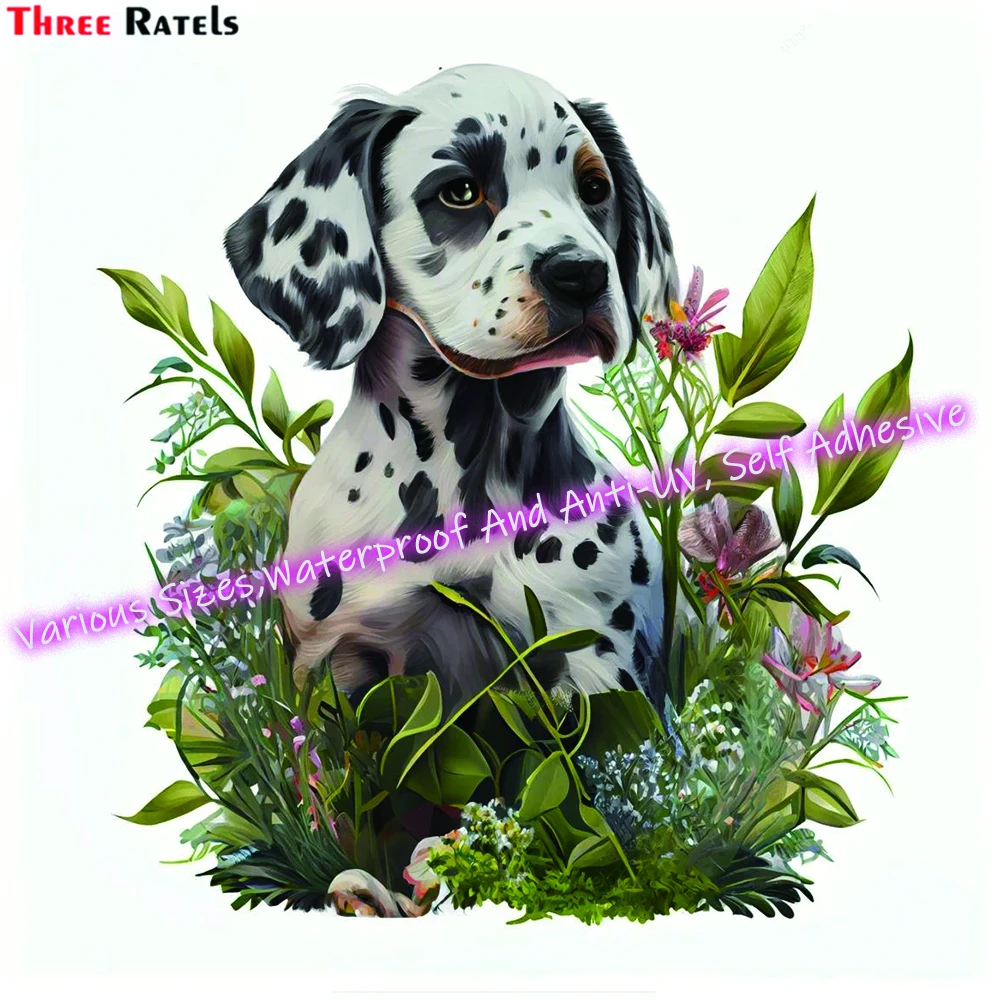 Three Ratels M143 Dalmatian Puppy Car Accessories Auto Decals Vinyl Material Waterproof Anti Scratch  Film