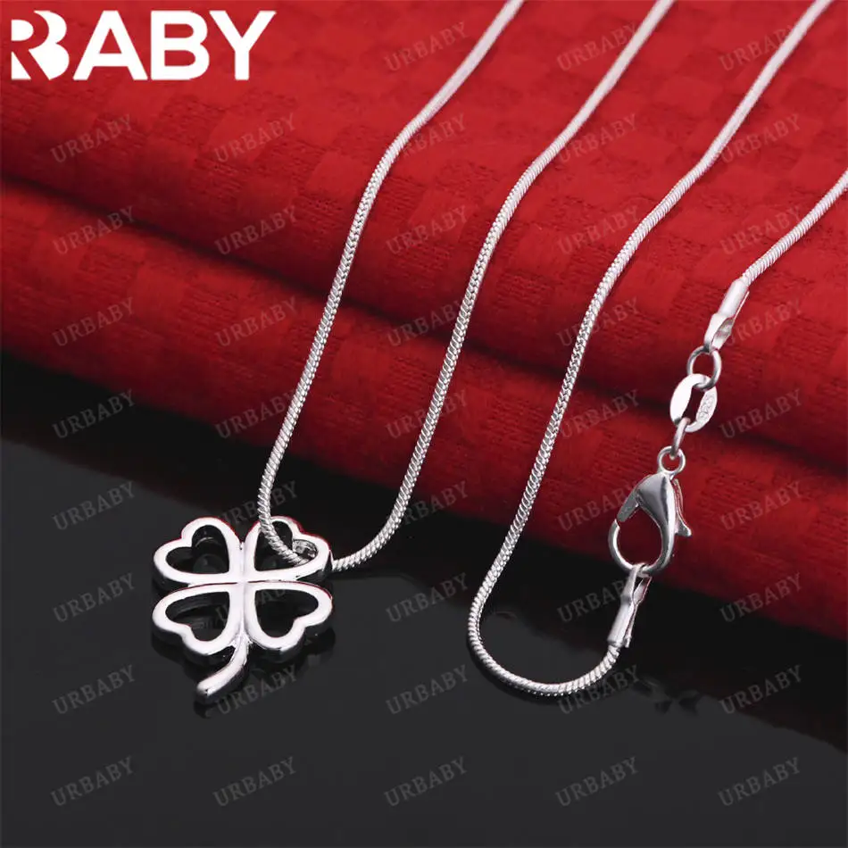 

URBABY 40-75 см, стерлинговое серебро 925 пробы, четыре листа клевера, ожерелье для мужчин, подарки для творчества, уличная универсальная вечеринка