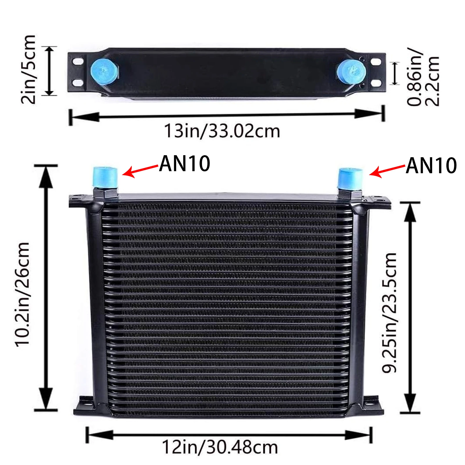 Oil Cooler Set Oil Radiator AN10 Aluminum 10/16/19/25/30Row Universal Car Engine Transmission Cooling British Type Hose Fitting
