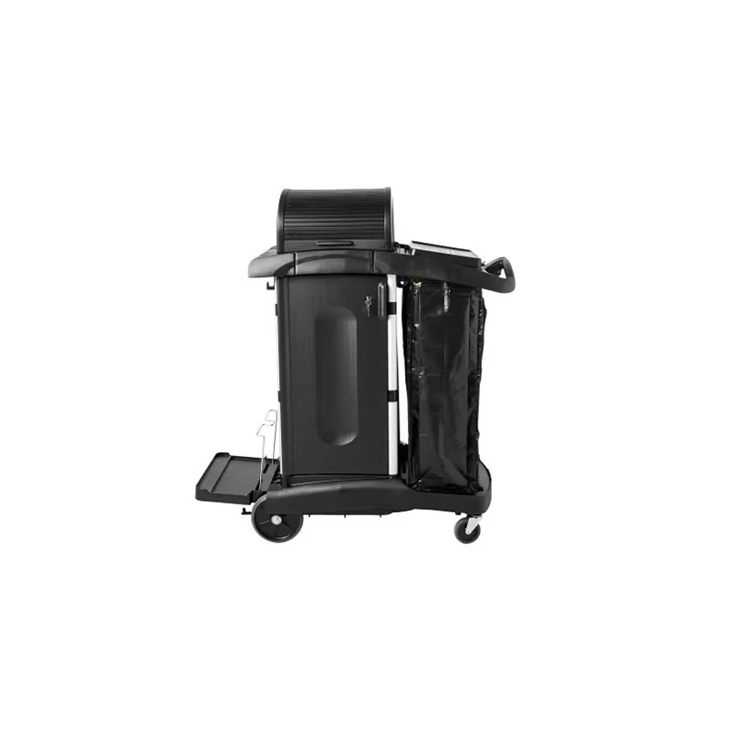 

Cleaning Cart with Door and Hood Black