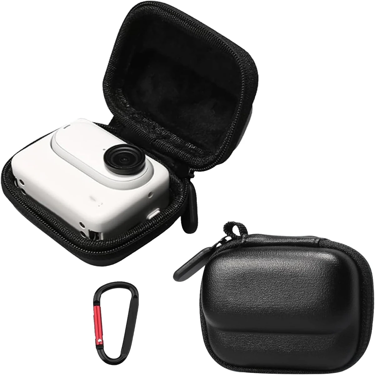 Mini Storage Bag for Insta360 GO 3/GO 3S Small Carrying Case Travel Portable Bag with Carabiner Action Camera Accessory