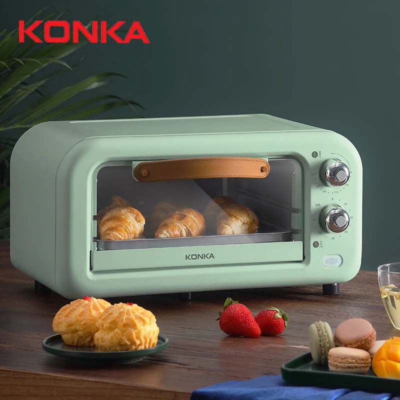 KONKA-Four électrique 12L 800W, cuisine verte multifonctionnelle, petit rôtissoire pour 1 à 3 personnes, pizza, to84jxć