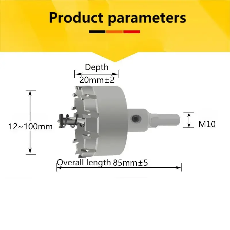 12-100mm TCT Hole Saw Drill Core c Bit for Carbon Steel metal Carbide Cutter Cutting Tool Steel Plates Drilling