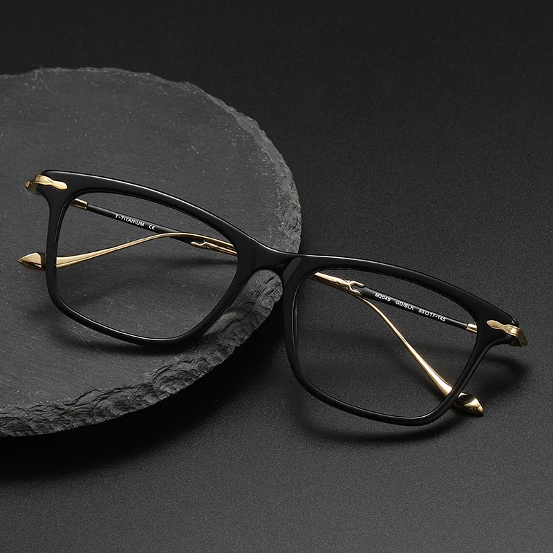 

M2049 retro art square frame pure titanium glasses frame
