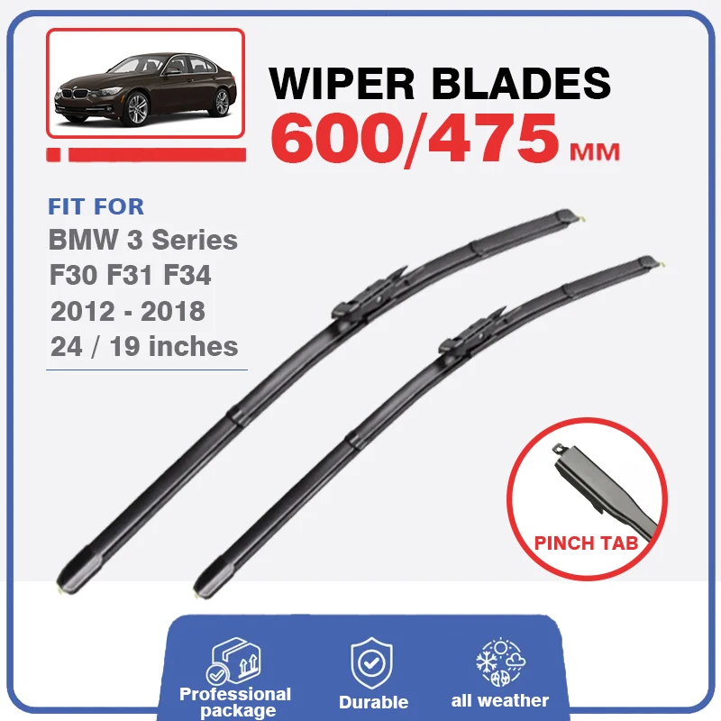 For BMW 3 Series F30 F31 F34 GT 2012-2018 Car Wiper Blades Brushes Windshield Windscreen Accessories Washer 335i 328i 320d 340i