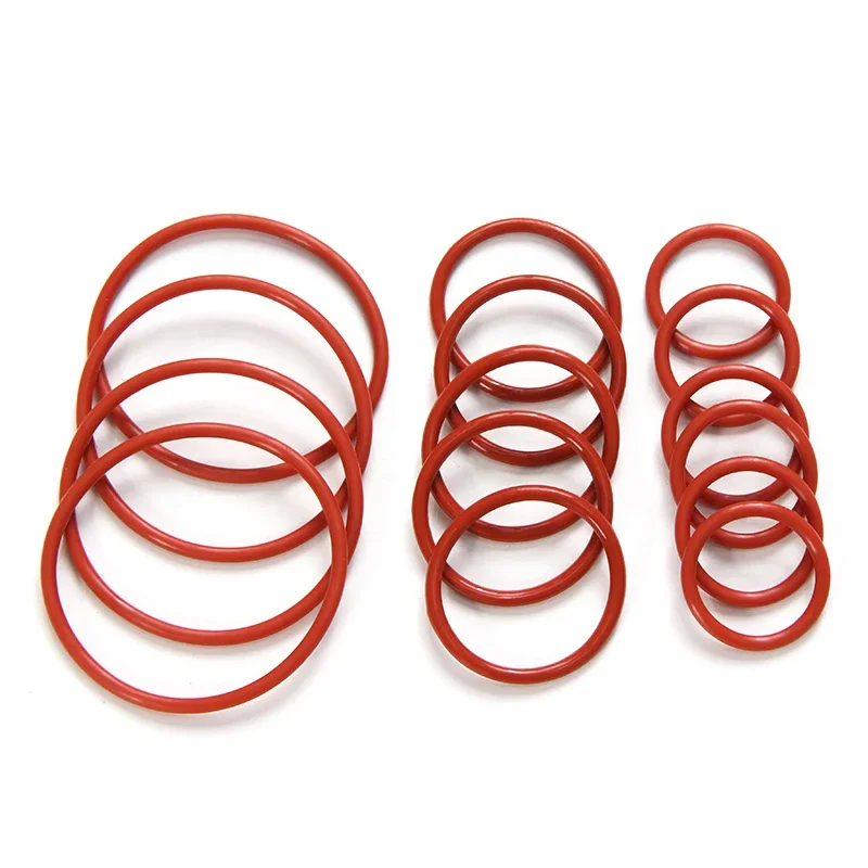 10/50pcs VMQ O Ring Gasket CS 3mm OD 10 ~ 150mm Red Waterproof Washer Round O Shape Silicone Ring Food Grade