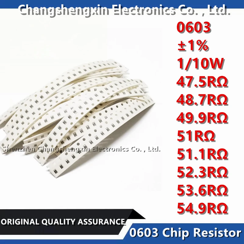 1% Stück 47,5 SMT-Chip-Widerstands toleranz ± 48,7 Widerstand 49,9 rΩ 51,1 rΩ 52,3 rΩ 51r Ω 53,6 rΩ 54,9 rΩ 0,1 rΩ rΩ rΩ Ohm 1/10w w