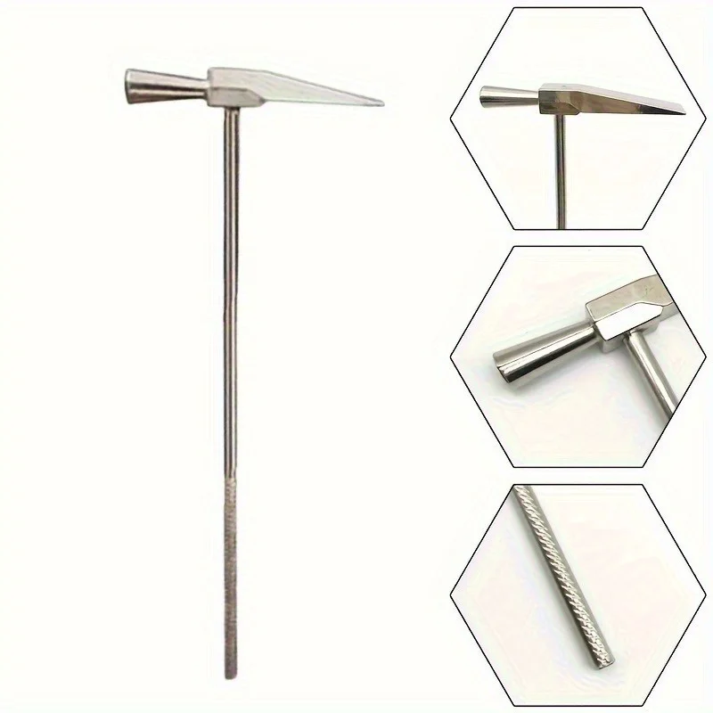1pc Long Handle Jewelry Hammer - Pure Ergonomic Handle & Angled Head for Precision Jewelry, Crafting, Goldsmithing