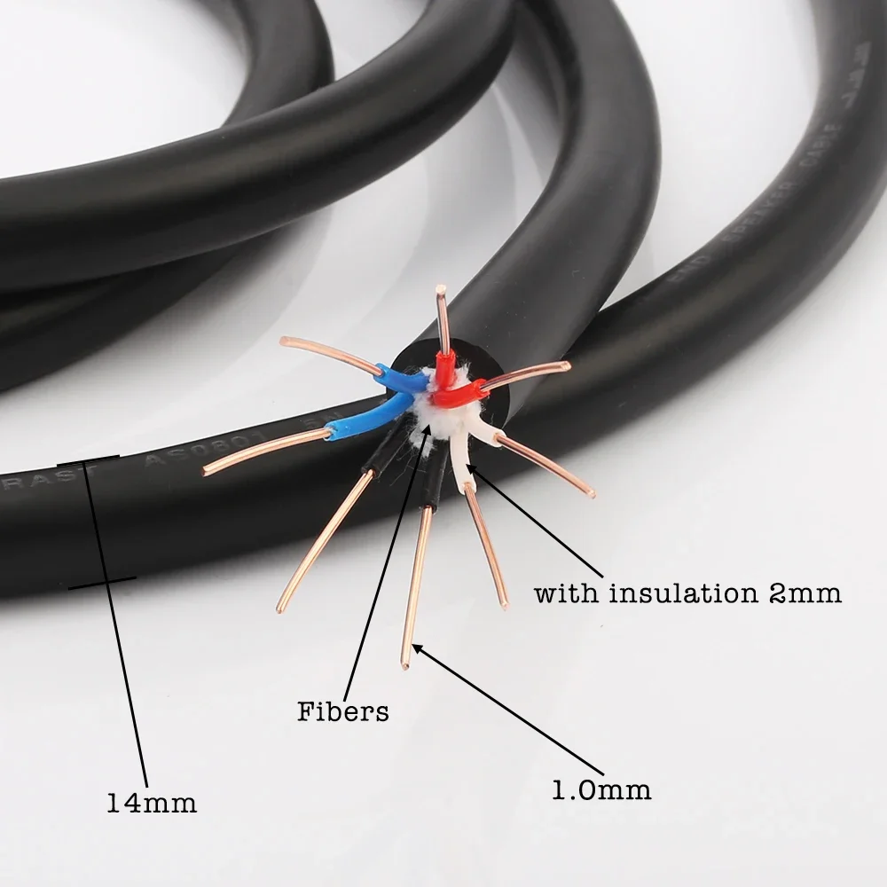 Audiocrast AS0801 8-Core Solid OFC Pure Copper Speaker Cable Bulk Spoke Cable for Hi-Fi Audio And Home Theater Systems