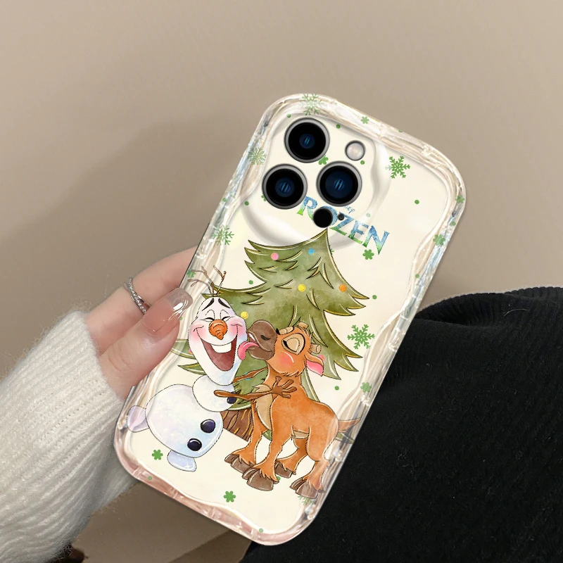 Disney Frozen Art Cute dla Apple iPhone 15 14 13 12 11 XS XR X Pro Max Plus Wave Oil Back Phone Case