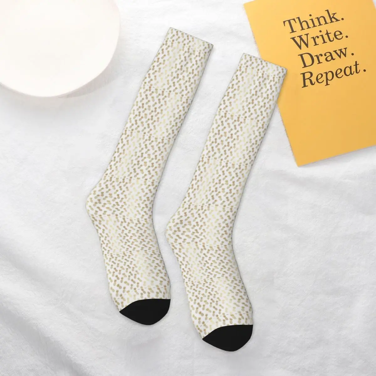 

Всесезонные носки с золотым ананасовым узором, носки в стиле Харадзюку, повседневные чулки для мужчин и женщин