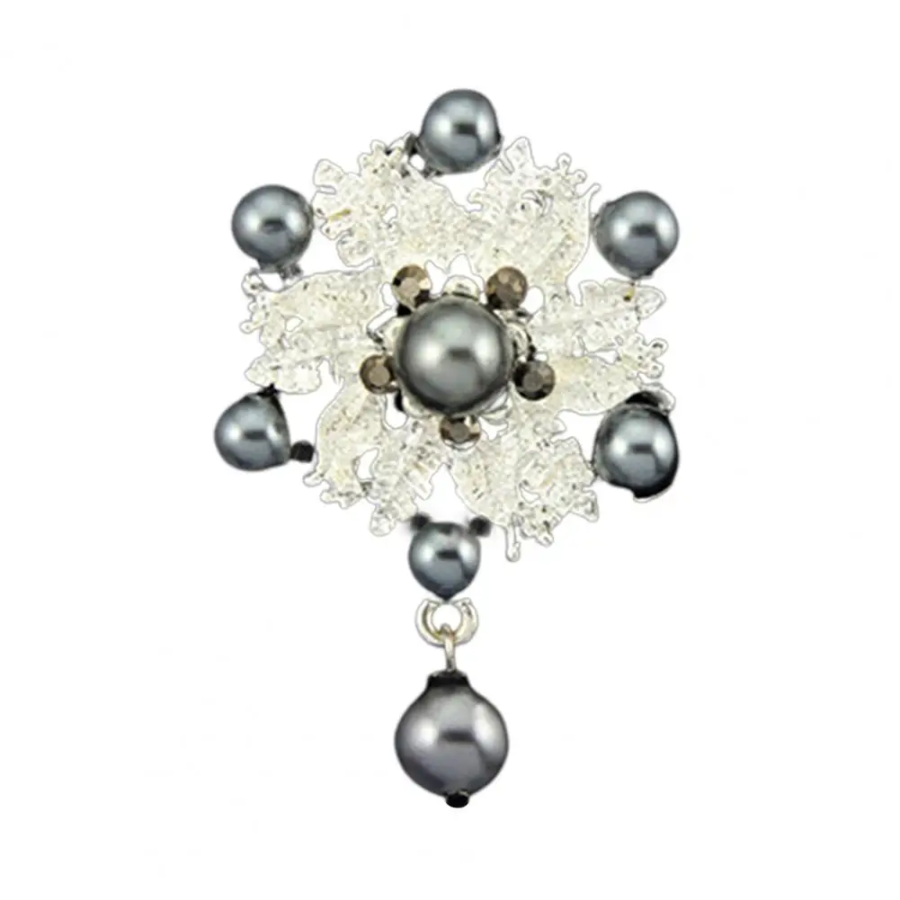 Dropshipping!!Elegant Brooch Breastpin Easy Matching Alloy Flower Faux Pearls Women Brooch Pin