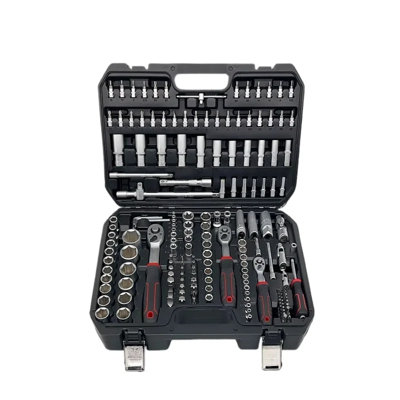 

172-Pieces 1/4", 3/8", & 1/2" Drives Socket Tool Set with 3-Color Ratchet Handle for Comprehensive Mechanics