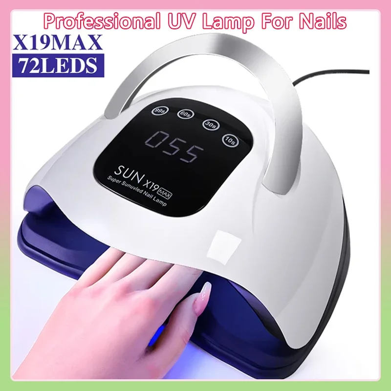 

72LED УФ-лампа для дизайна ногтей Профессиональная мощная сушилка для ногтей с датчиком Быстротверждающая лампа для сушки гель-лака для ногтей Инструменты для маникюрного салона