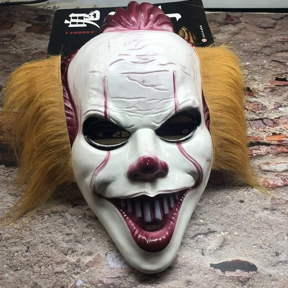 Halloween horror scary full face mask clown resurrection night makeup ball haunted house script killing COS props