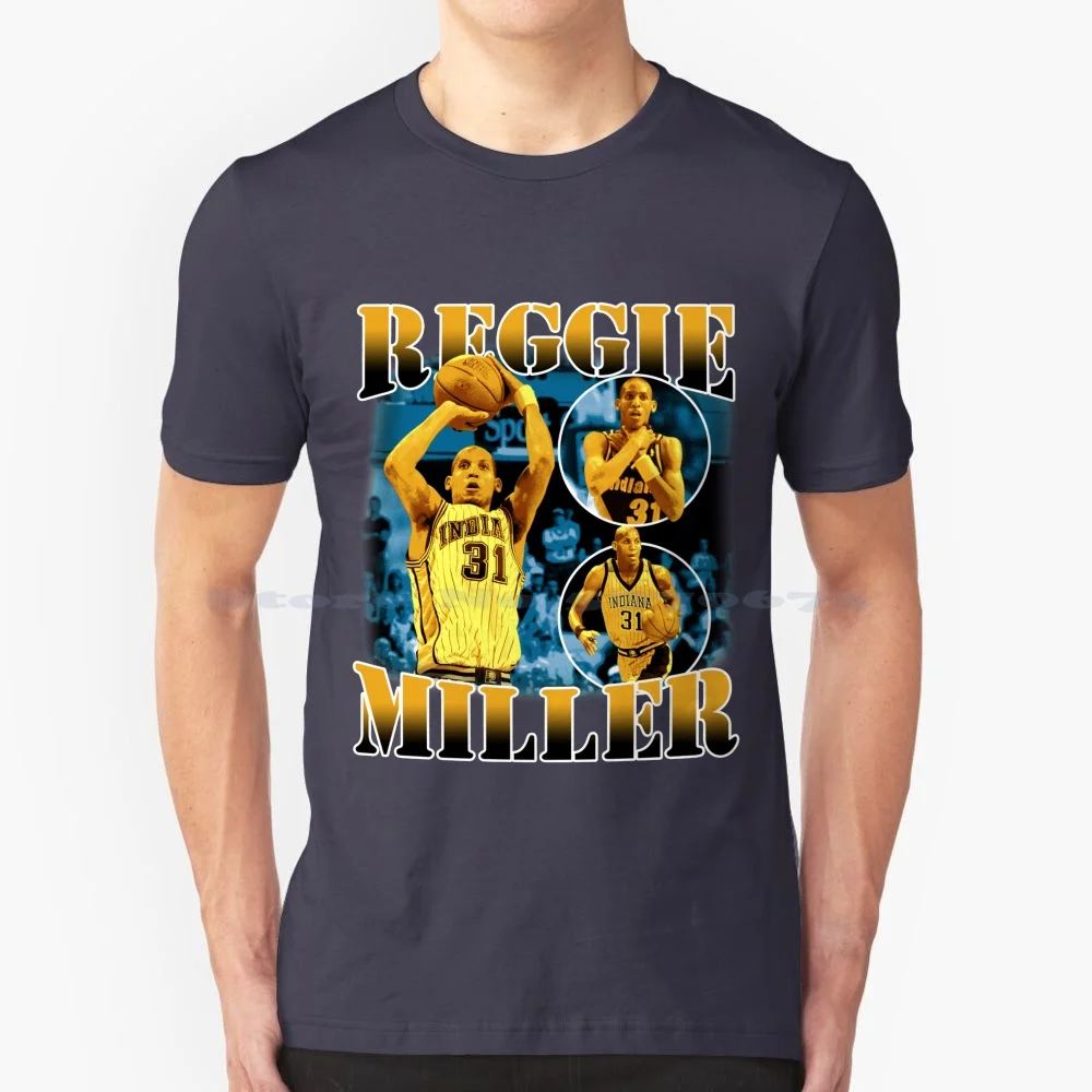 Reggie Miller Choke Basketball Vintage 90s 80s Vintage Rap Style T Shirt 100% Cotton Tee Reggie Miller Choke Sign Basketball