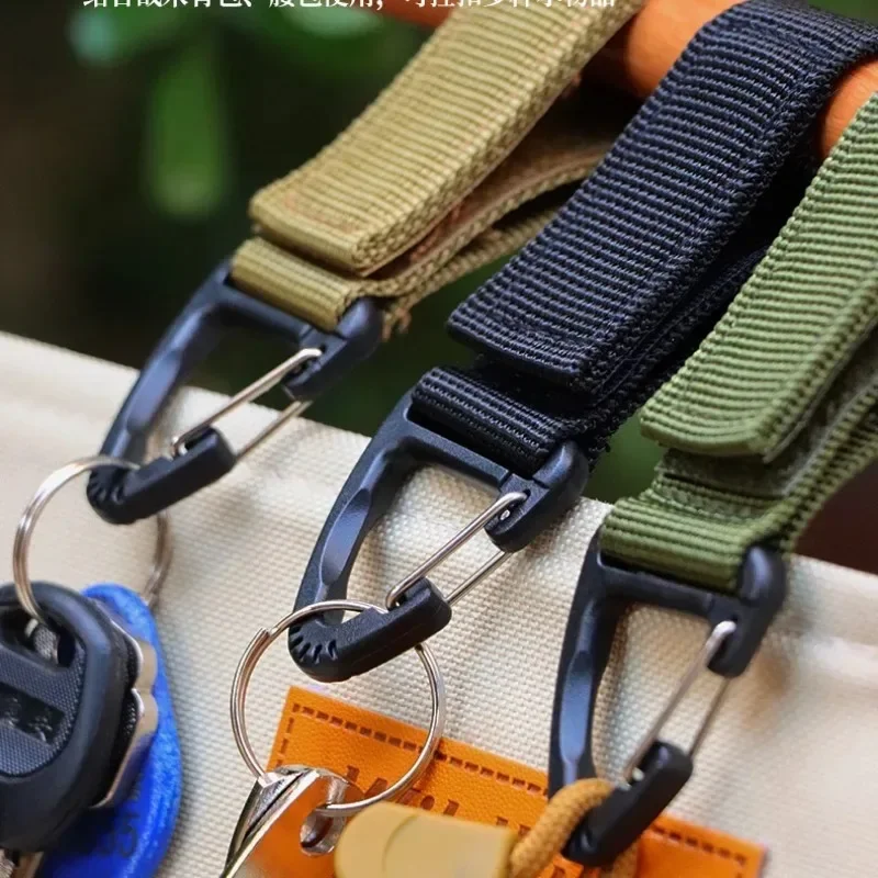 Military Tactical Hanging Key Hook Clip Clamp Buckle Nylon Webbing Molle Belt Carabiner Outdoor Strap Climbing Accessories