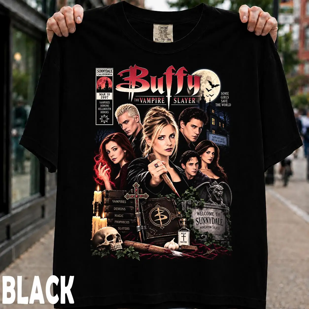 Comfort Colors Buffy The Vampire Slayer Shirt, Sunnydale School Shirt, Gift for Man & Woman T-Shirt