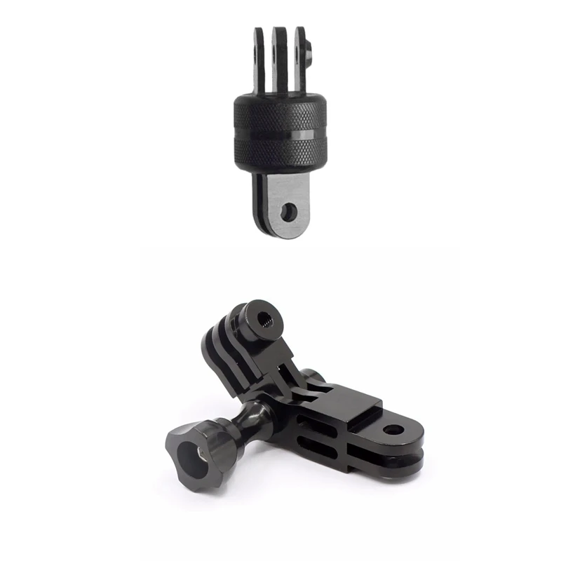 2Pcs Pivot Arm Mount Adapter For Gopro Hero Camera Black, 1 Pcs 360 Degree Rotating Swivel & 1 Pcs Three-Way