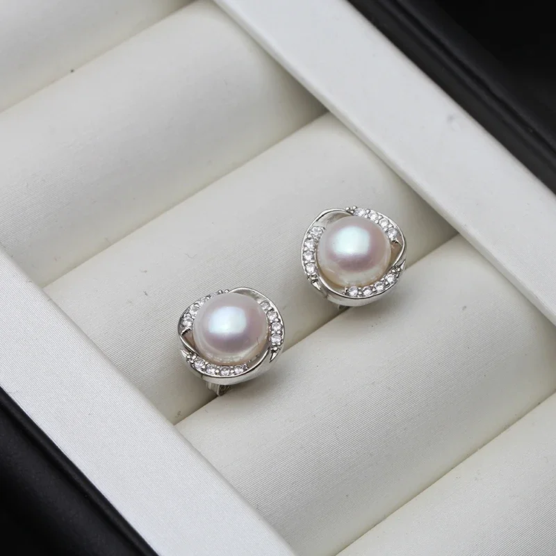 

Real Freshwater Pearl Earrings For Women Bridal Gift,Wedding Natural Pearl Earring 925 Silver Trendy Brincos Perolas Prata