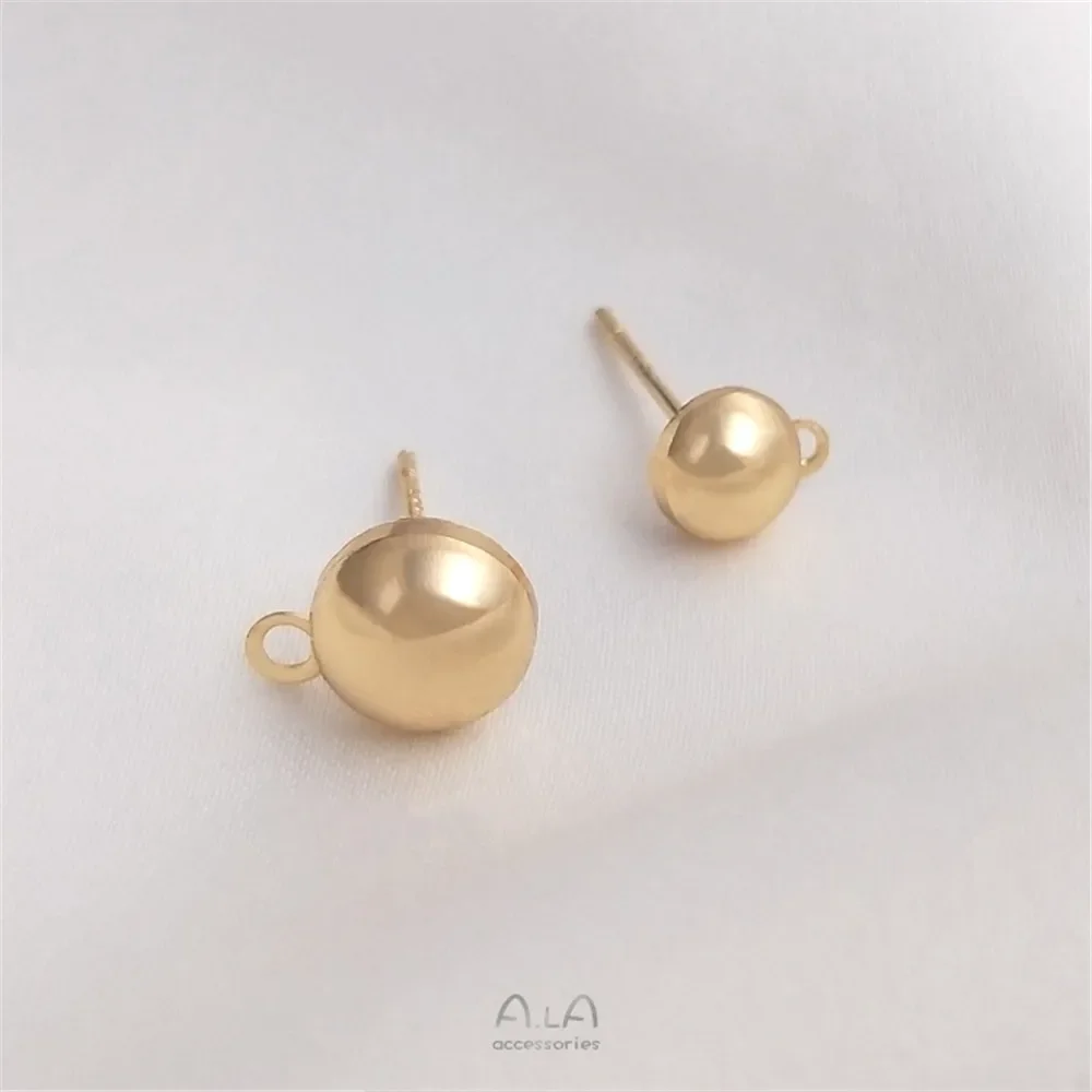 925 silver needle semicircle with hanging ear-pin 14K gold color ear-pin handmade ear-accessory DIY material