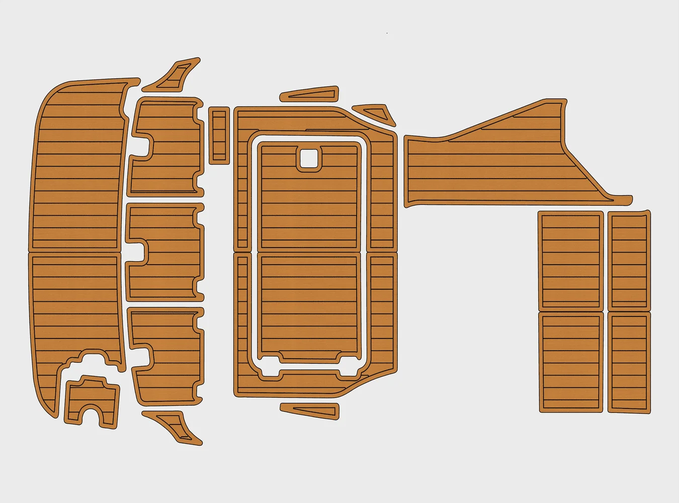 

2005-2009 Regal 2665 Commodore 1/4 дюйма, 6 мм, пена EVA, нескользящий морской коврик из тикового дерева из ПВХ, ковер цвета морской волны, морской пол