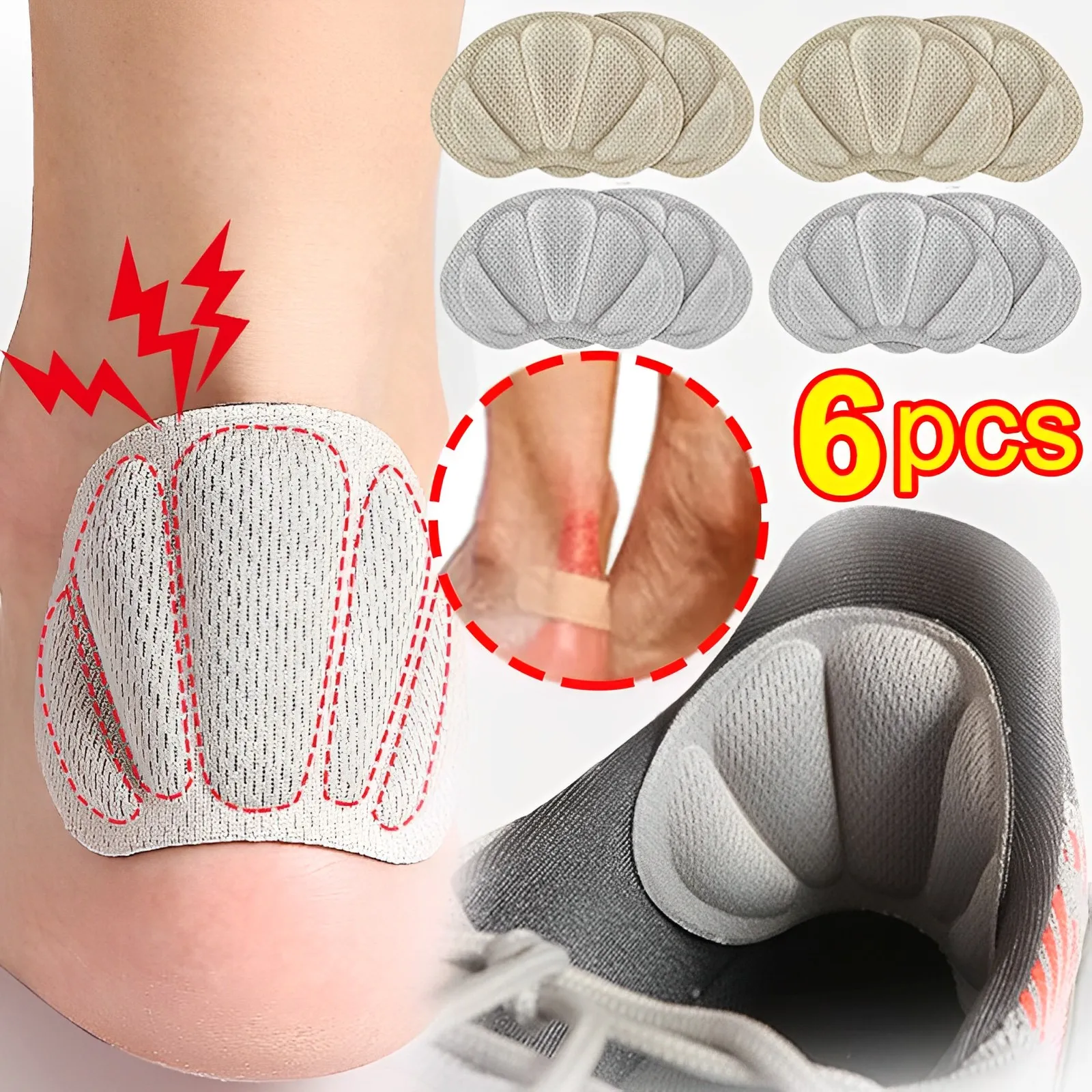 4D Sponge Soft Heel Insole Half Round Men Women Sports Shoes Pads Anti Friction Adjustable Size Shoe Insert Foot Care