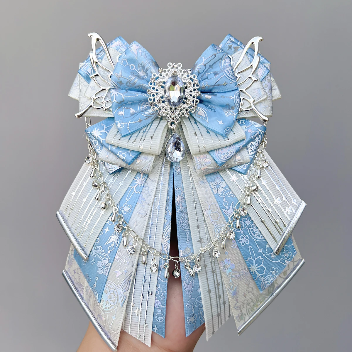 Luxury Ins Style Handmade Aid Fan Bow Ita Bag Accessories Light Stick Ribbon Long Streamers Knot Lolita Goods Bag Charm