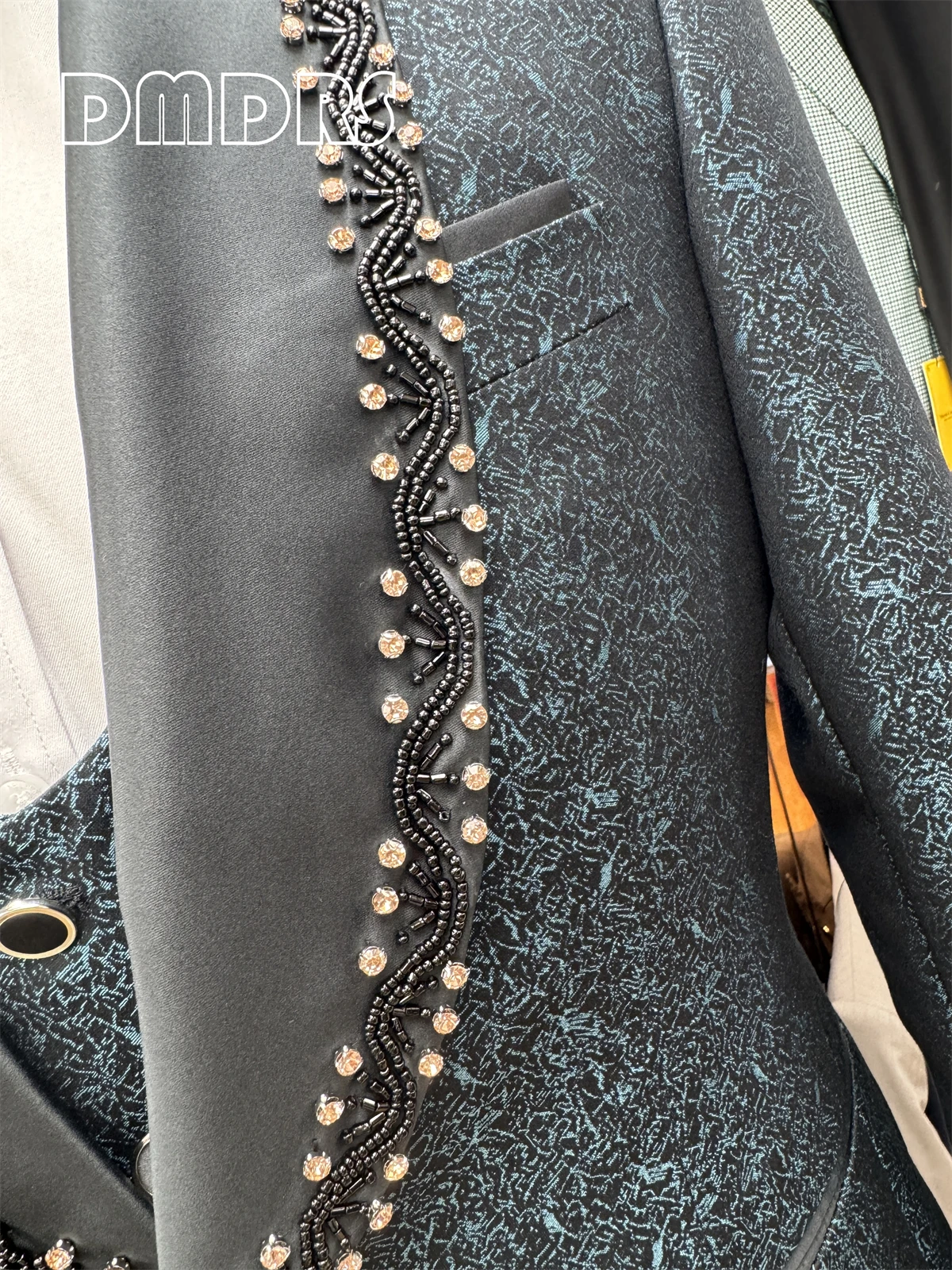 Haute Couture Men's Luxury Suit Set, High Quality Jacquard Men's 3-Piece Suit Set, One Button, Shawl Neck Blazer, Vest Trousers