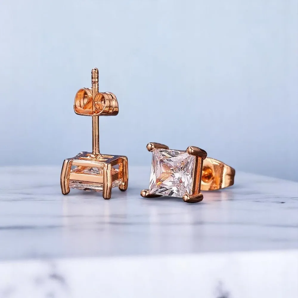 

New Trendy Stainless Steel Y2K Women Cartilage Puncture Light Luxury Geometry Shimy Zircon Earnail Girls Ear Studs 2024 Jewelry