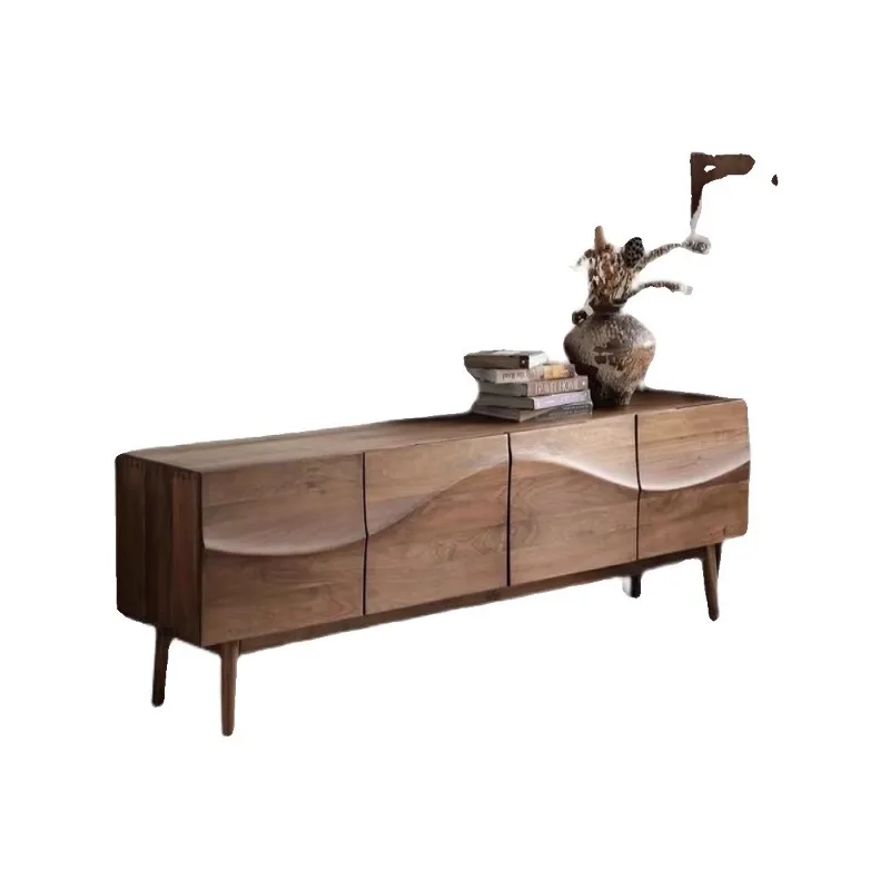 

Шкаф для телевизора из цельного дерева. Современная маленькая квартира, бытовая гостиная, напольный шкаф. Простой шкафчик.