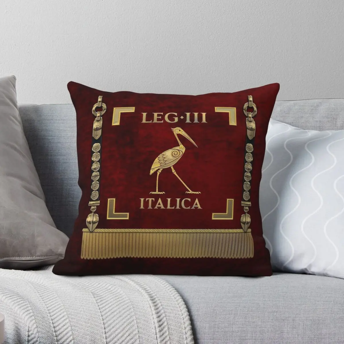 Standard Of The Italian Third Legion Italica Pillowcase Polyester Linen Velvet Pattern Zip Throw Pillow Case Sofa Cushion Cover