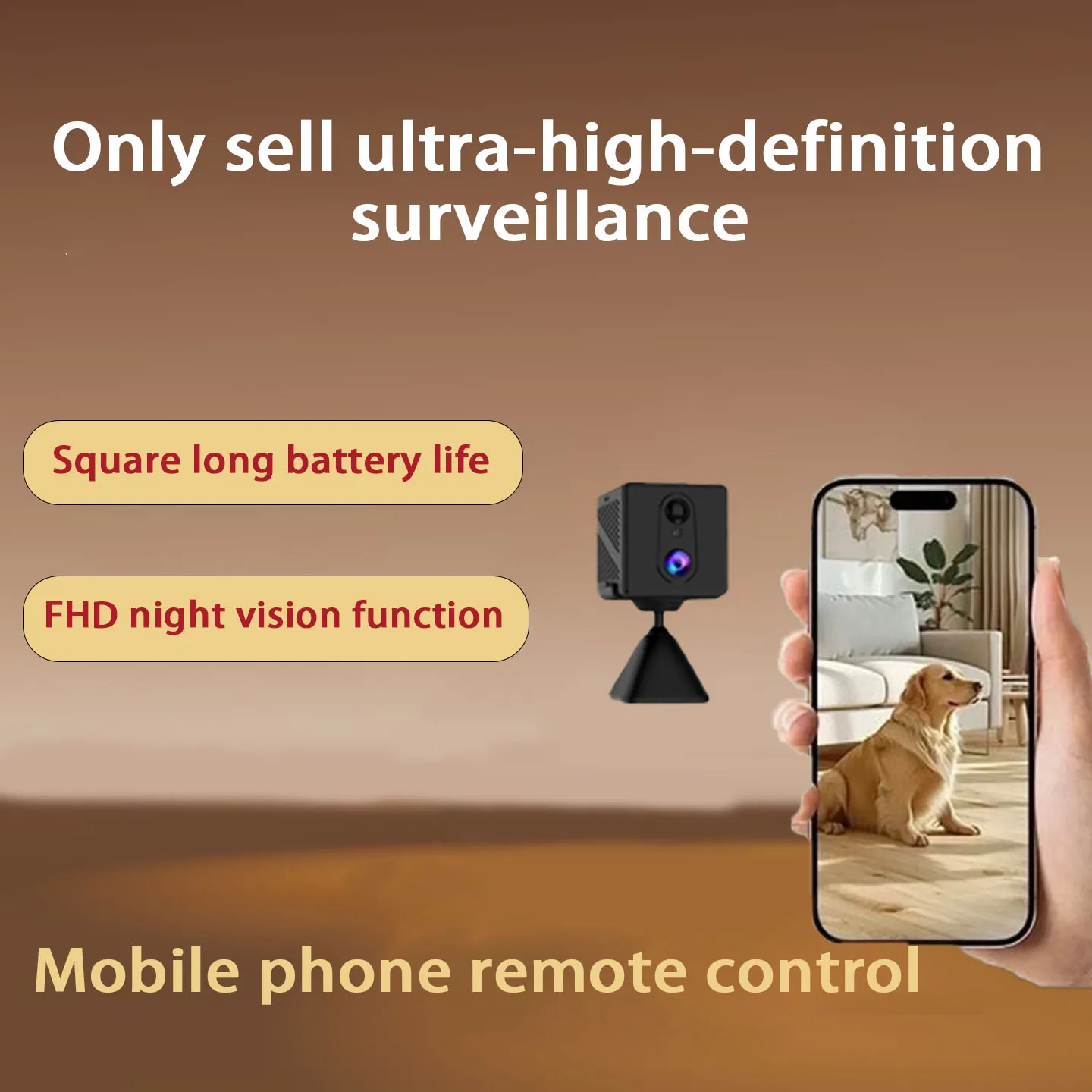 Бренд Smart Compact Camera Беспроводная мини-камера ночного видения Full Hd Подходит для домашнего мониторинга домашних животных и транспортных средств Wi-Fi Подключенная к мобильному телефону Пульт дистанционного управления Мини-портативная камера Сигнализация обнаружения движения Несвязанная камера-обскура Микро-невидимая